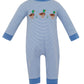 Claire and Charlie Mallard Duck Boy's Blue Knit Long Sleeve Romper