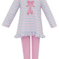 Claire and Charlie Ballet Pink/Blue Stripe Tunic Set