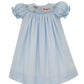 Anavini Hunting Dog Girl's Light Blue Twill Short Sleeve Bishop