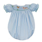 Anavini Hunting Dog Girl's Light Blue Twill Short Bishop Bubble