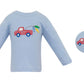 Claire and Charlie Light Blue Knit Boys T-Shirt--Trout Fishing