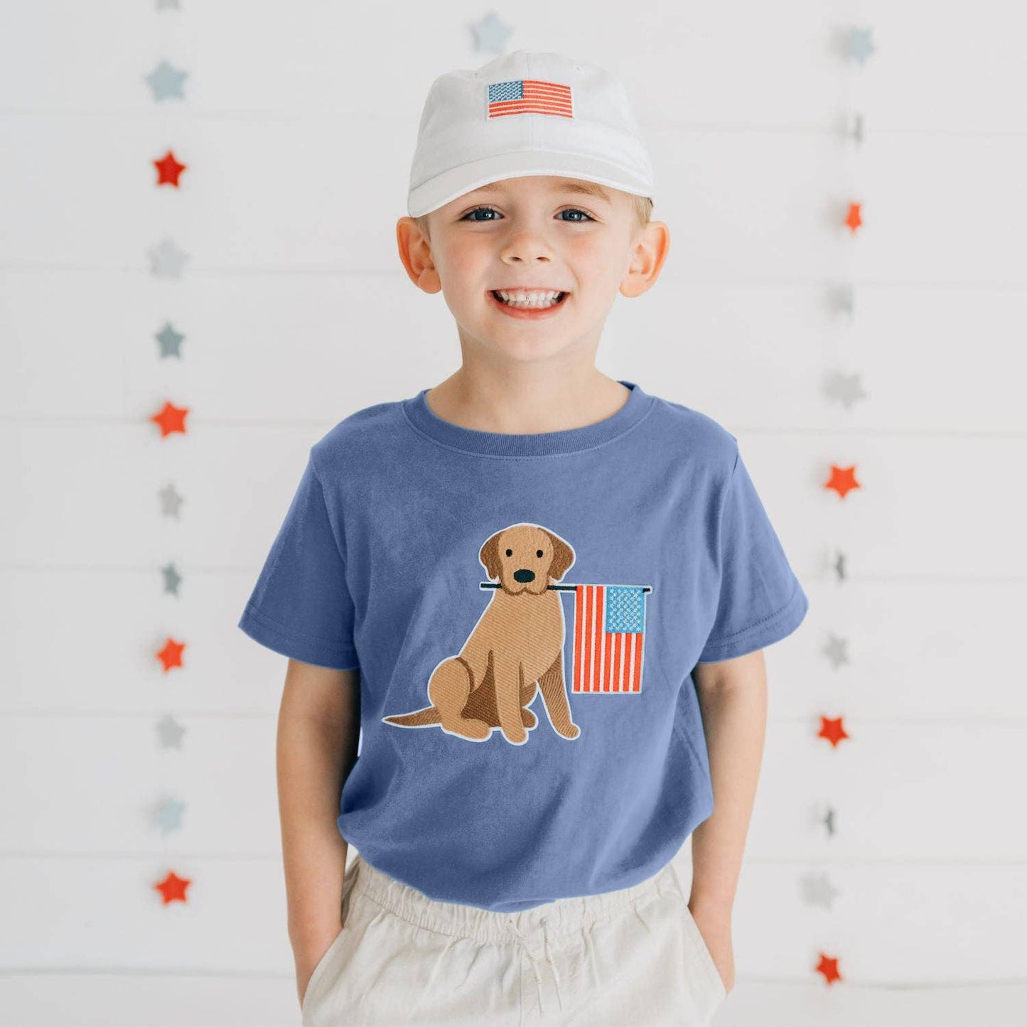 Sweet Wink Patriotic Pup Patch Short Sleeve T-Shirt - Fourth of July