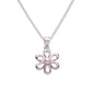 Sterling Silver Girls Pink Pearl Daisy Necklace for Kids