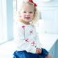 Ruth and Ralph Red and White Bows Sarah Sweater