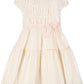 Hope and Henry Puff Sleeve Tiered Party Dress--Natural with Pink