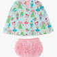 Rufflebutts Nutcracker Christmas Wishes Knit Long Sleeve Applique Pocket Swing Top & Ruffle Bloomer Set