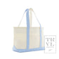 TRVL Design Medium Tote - Coated Canvas Gingham Sky Trim