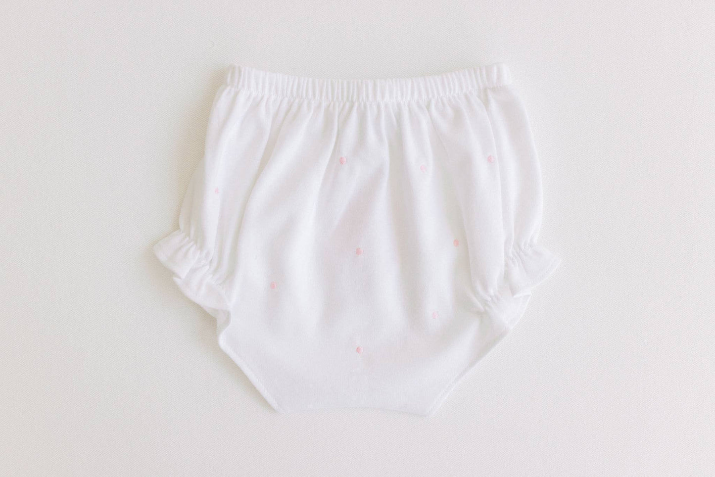 Terry Tots Diaper Cover - Pink Embroidered Dots