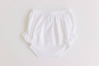Terry Tots Diaper Cover - Pink Embroidered Dots