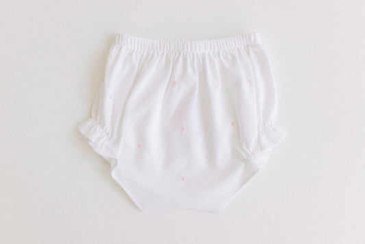 Terry Tots Diaper Cover - Pink Embroidered Dots