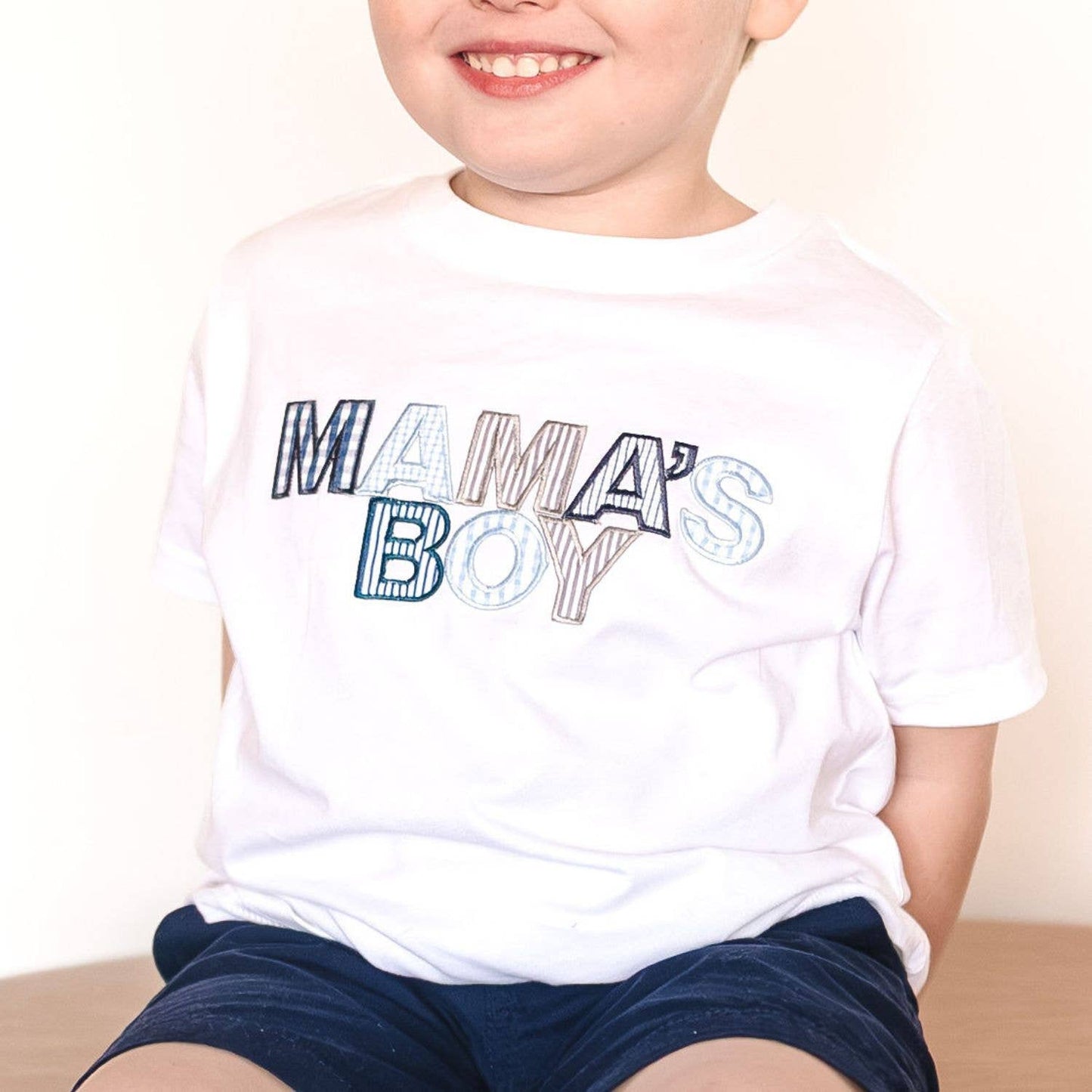 Sweet Wink Mama's Boy Patchwork Short Sleeve T-Shirt - Mother's Day