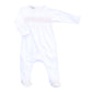 Magnolia Baby White with Pink Trim Smocked Footie