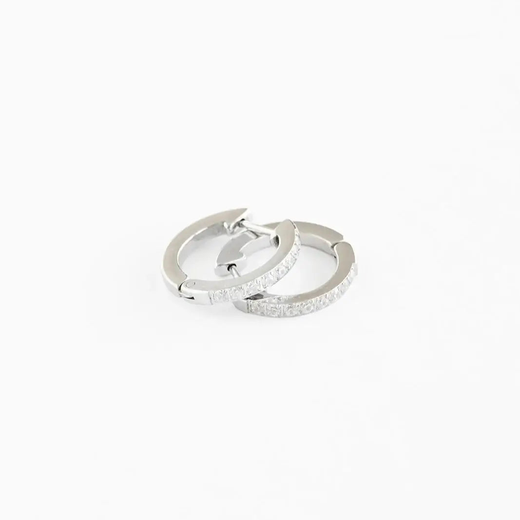 Pip Pop Post Gem Hoop Earrings - Hypoallergenic, Flat Back, Girl Gift