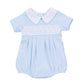 Magnolia Baby Walker's Classics Smocked Short Sleeve Bubble - Light Blue