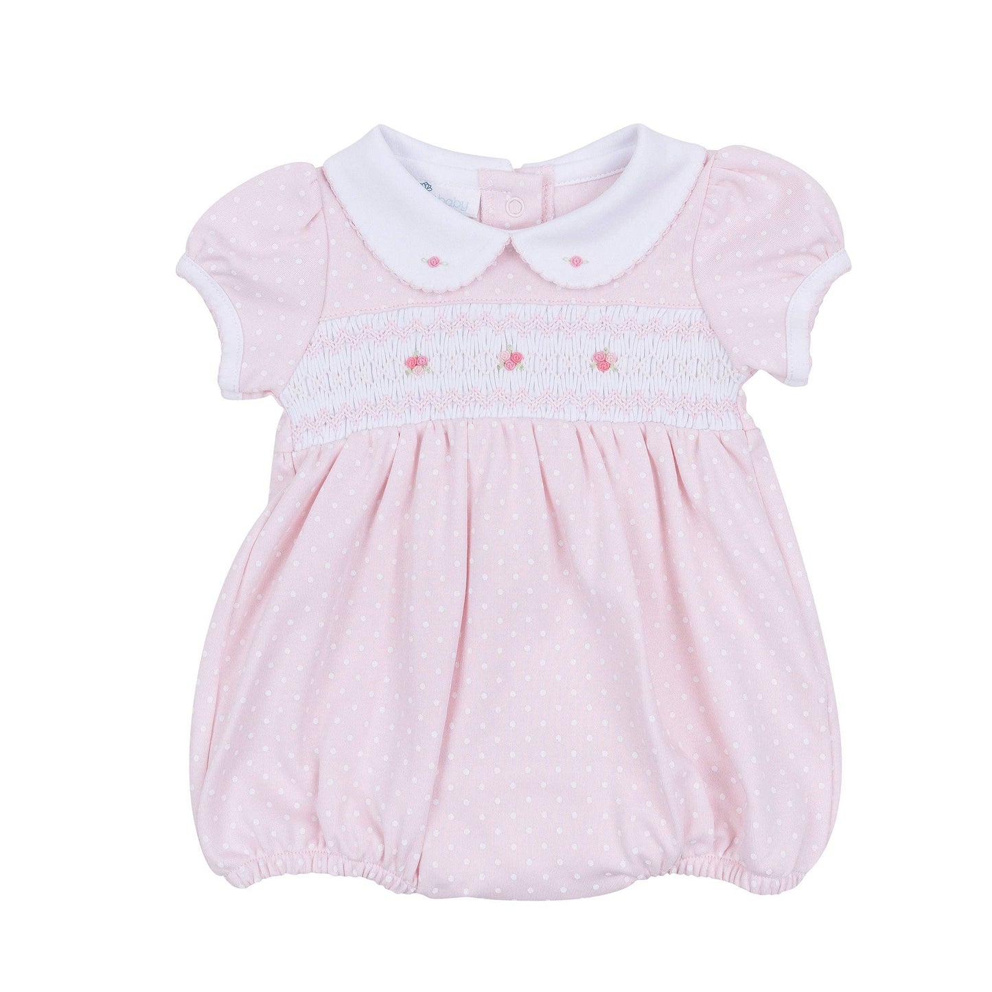 Magnolia Baby Mia's Classics Smocked Short Sleeve Bubble - Pink