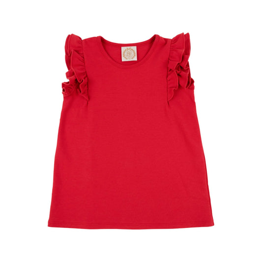 Beaufort Bonnet Ruehling Ruffle Top--Richmond Red