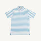 Beaufort Bonnet Prim and Proper Pima Onesie--Worth Ave White Belhaven Blue and Wood Boat Blue Stripe