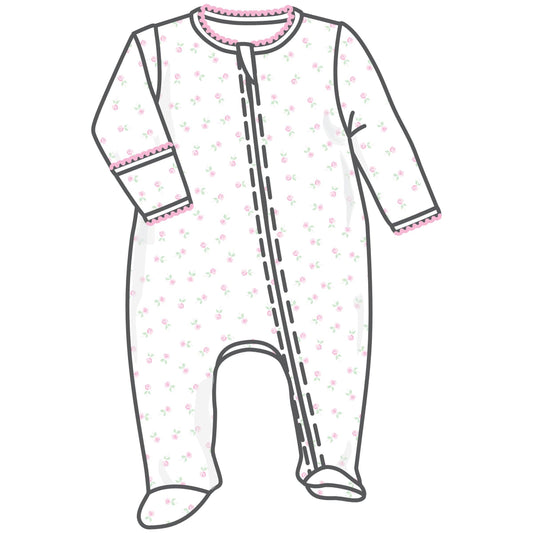 Magnolia Baby Juliette's Classics Print Zip Footie