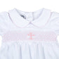 Magnolia Baby Blessed Smocked Collared Short Sleeve Bubble - Pink
