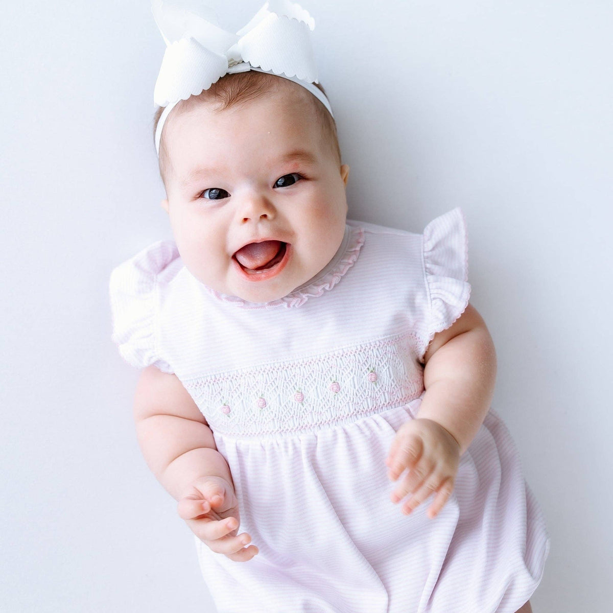 Julia Smocked Bubble - Pink