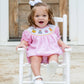 Ruth and Ralph Pink Birthday Cakes Smocked Birdie Bubble