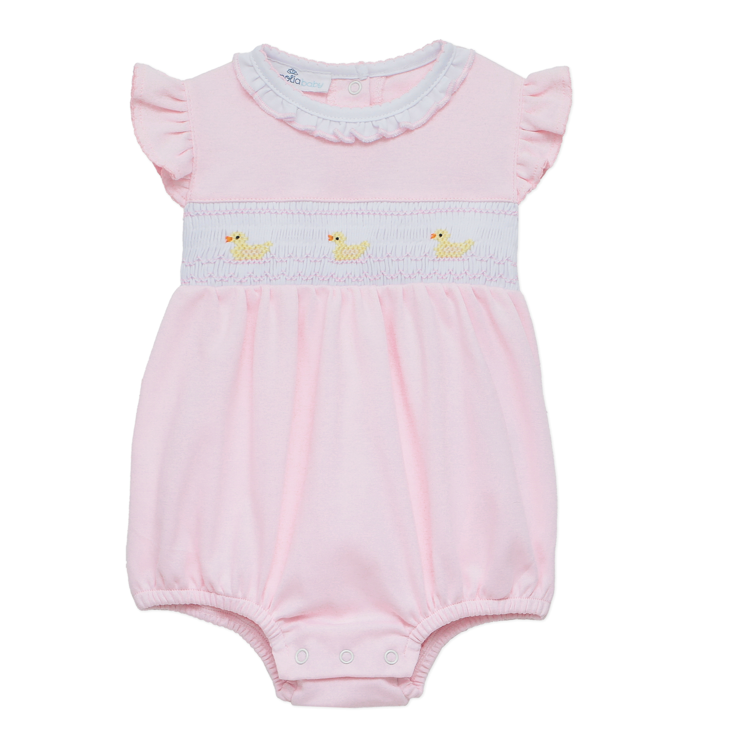 Magnolia Baby Little Ducklings Classics Smocked Bubble - Pink