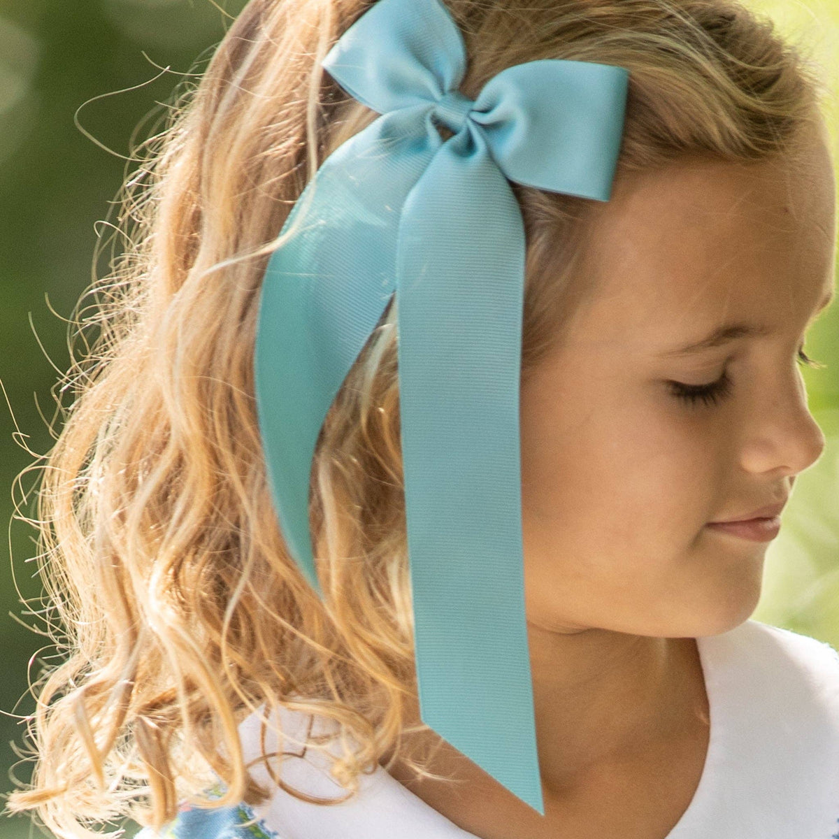 Shrimp and Grits Kids Nile Blue Birdie Bow