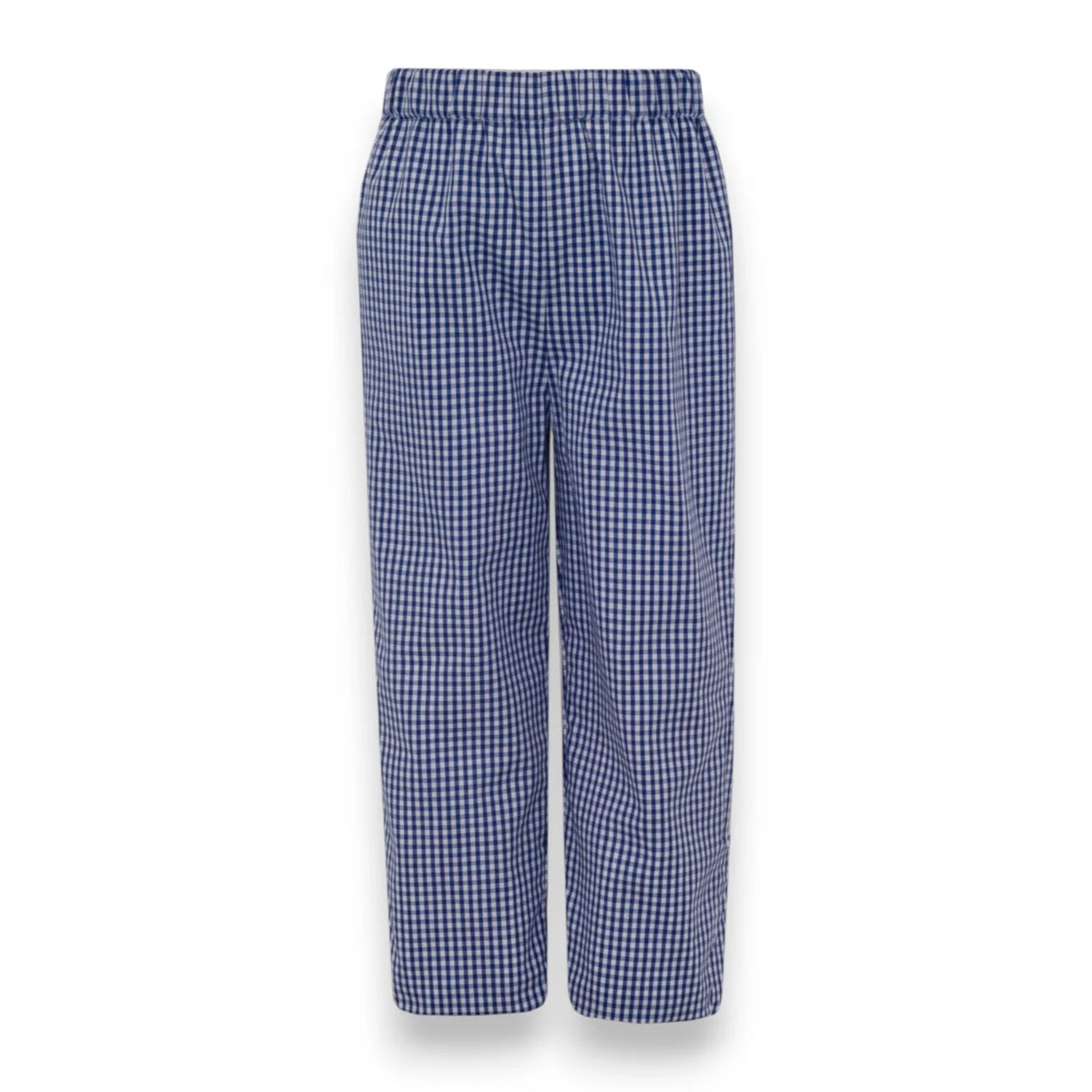 Claire and Charlie Boy's Navy Blue Gingham Pants