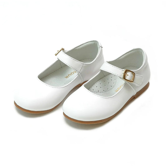L'Amour Rebecca Dressy Flat Pearlized White
