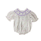 Sweet Dreams Ashley Purple Bow Floral Print Smocked Bubble