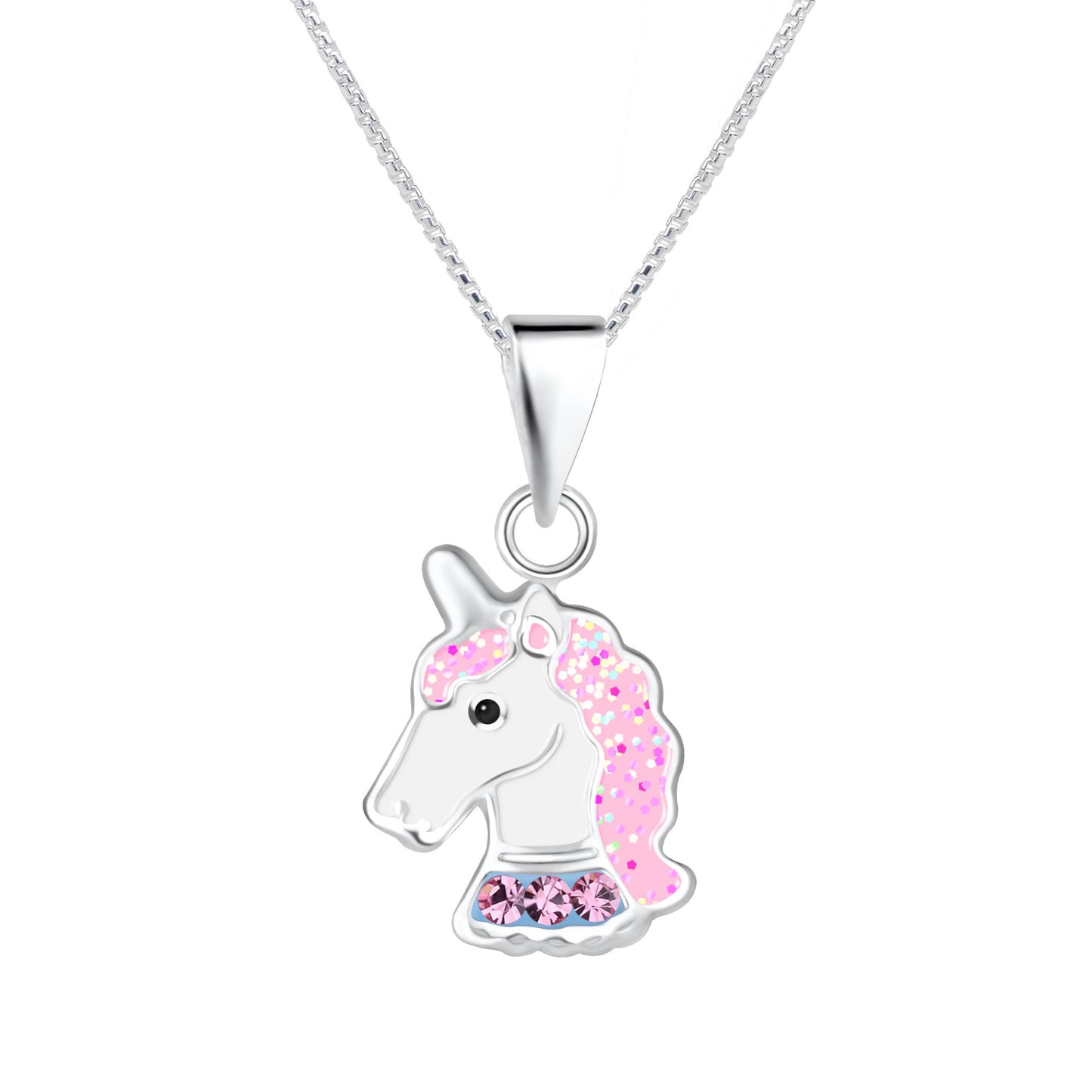 Sterling Silver Girls Stardust Unicorn Necklace for Kids