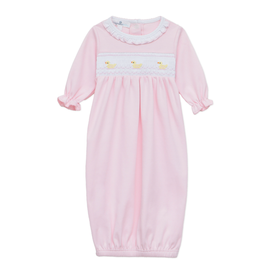 Magnolia Baby Little Ducklings Classics Smocked Gown - Pink