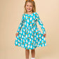 Rufflebutts Halloween Boo Bash Knit Long Sleeve Twirl Dress