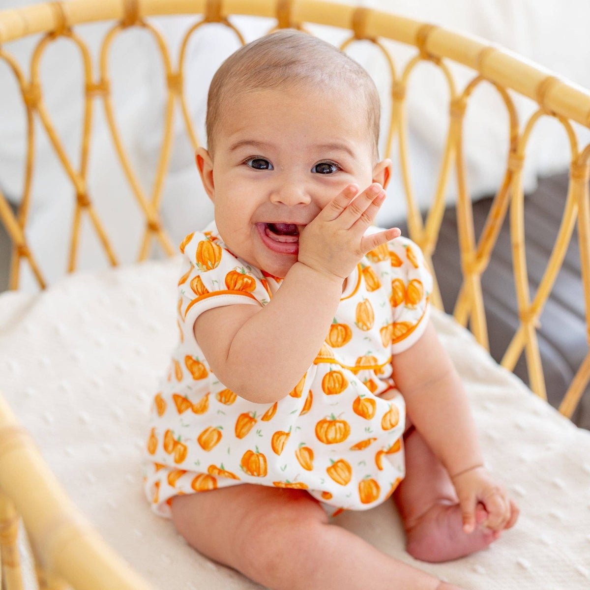 Magnolia Baby Pumpkin Grove Short Sleeve Girl Bubble