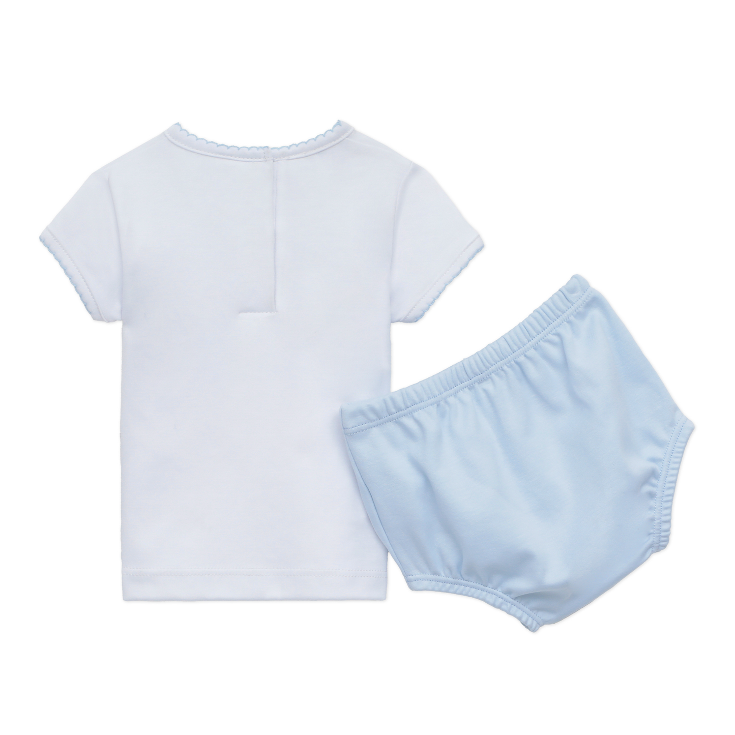 Magnolia Baby Little Ducklings Classics Smocked Diaper Cover Set - Light Blue