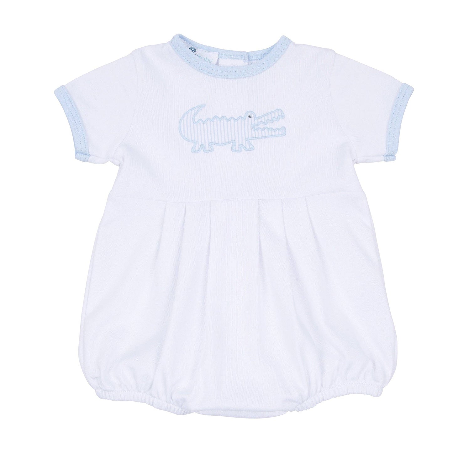Magnolia Baby Gator Applique Bubble - Light Blue