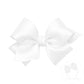 WEE ONES SMALL FRENCH SATIN BASIC BOW WITH KNOT--WHITE