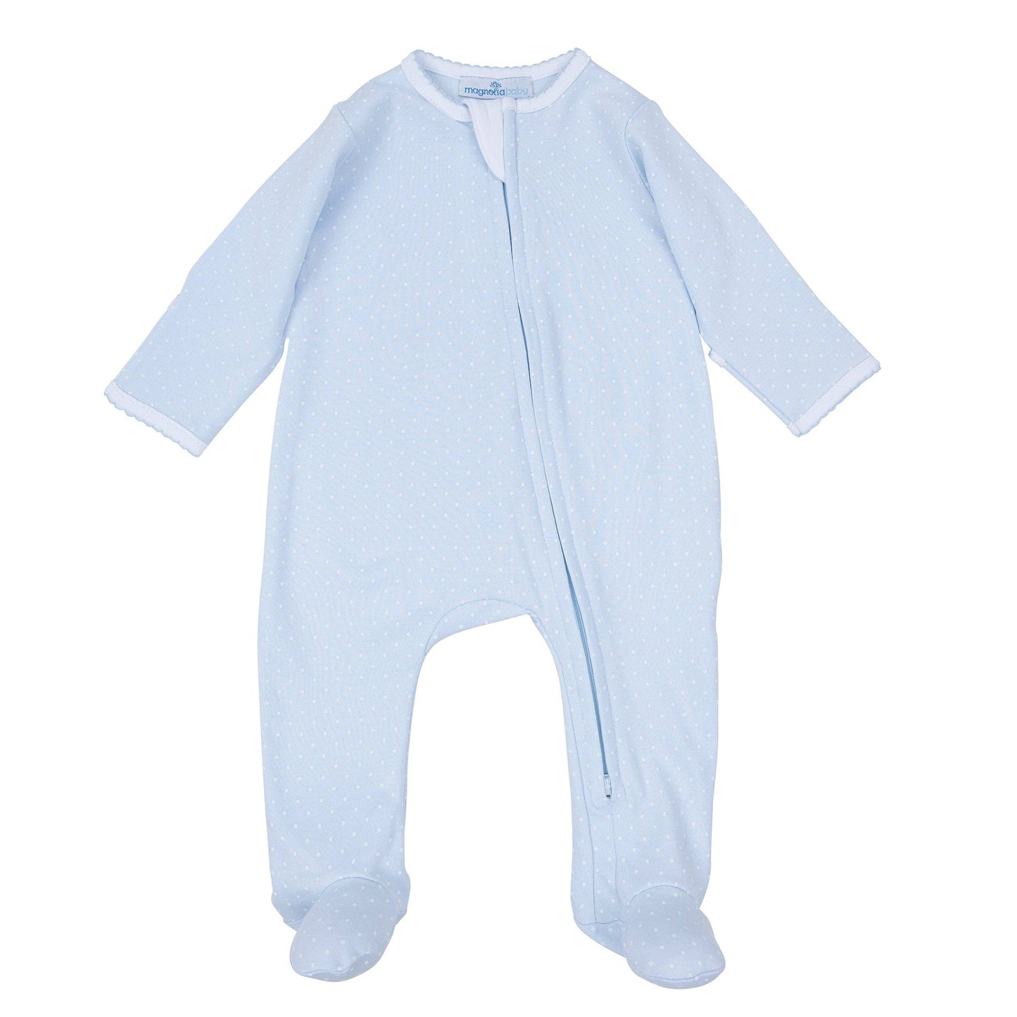 Magnolia Baby Simply Sweet Zip Footie - Light Blue