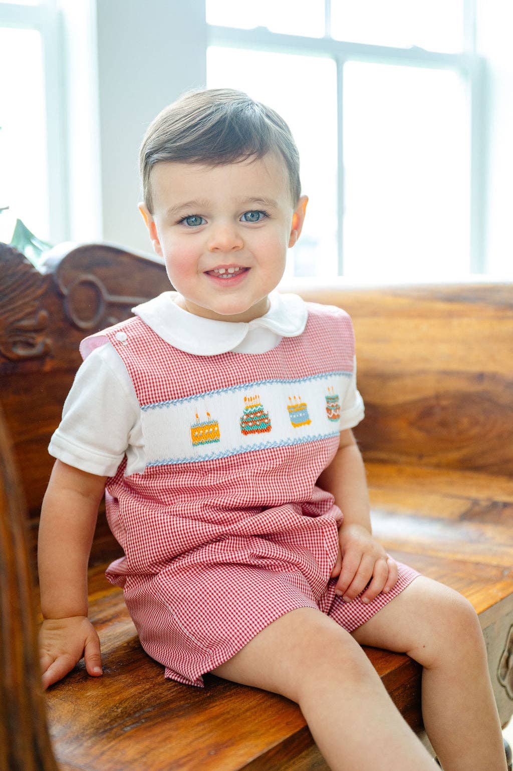 Ruth and Ralph Red Birthday Cakes Smocked Benjamin Jonjon