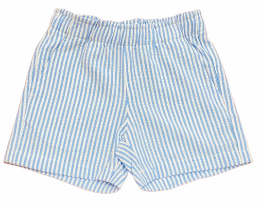 LuLu BeBe Drew Blue Stripe Elastic Waist Shorts