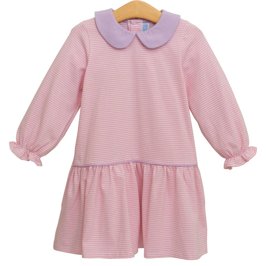 Trotter Street Katherine Dress-Light Pink Stripe/Lavender
