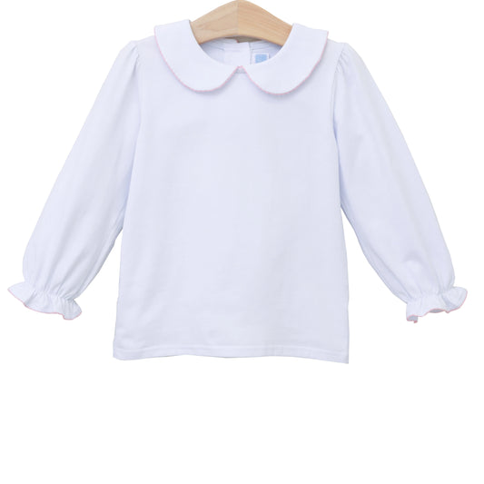 Trotter Street  Peter Pan Collar Top Light Pink