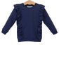 Trotter Street Laura Ruffle Pullover--Navy