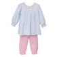 Trotter Street Floral Embroidery Pants Set