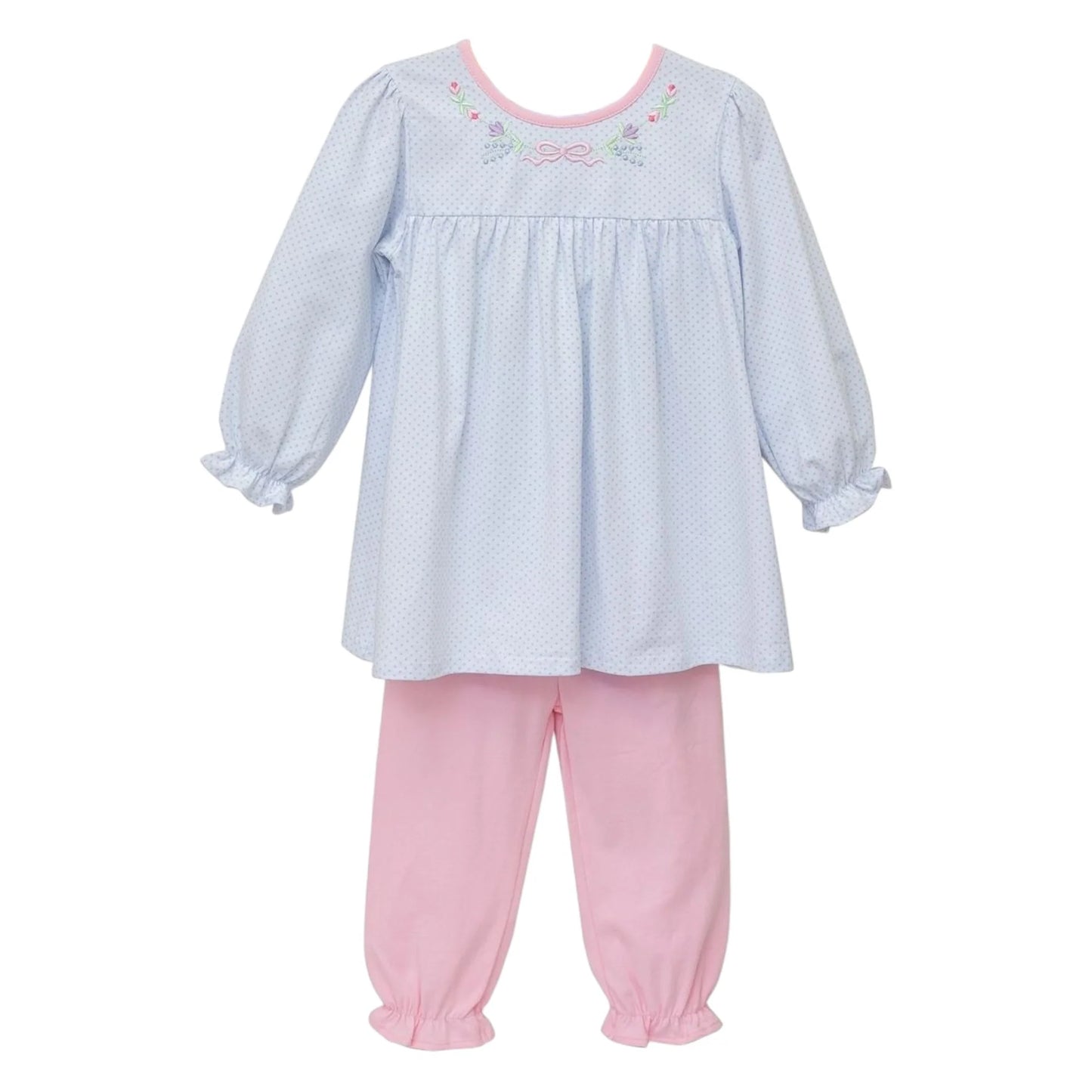 Trotter Street Floral Embroidery Pants Set