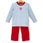 Trotter Street Candy Cane Embroidery Pants Set