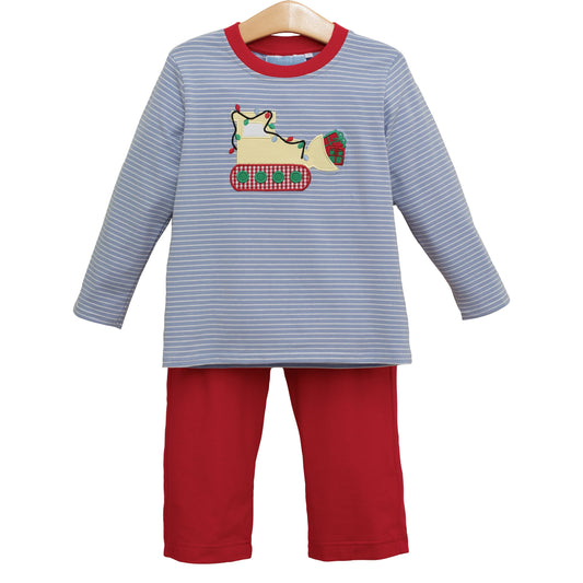 Trotter Street Constructing Christmas Pants Set
