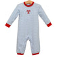 Trotter Street Candy Cane Embroidery Romper