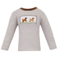 Anavini Labrador Brown Knit Stripe Boy's L/S T-Shirt