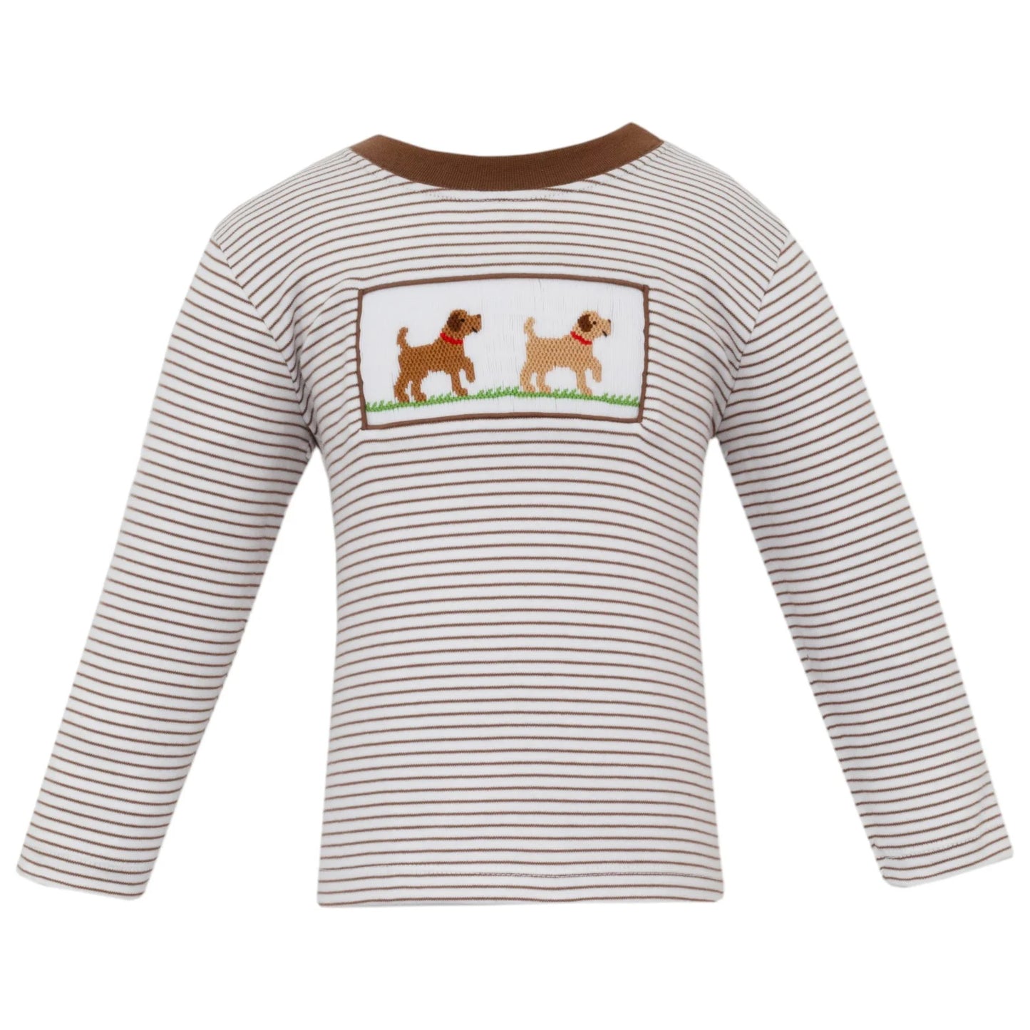 Anavini Labrador Brown Knit Stripe Boy's L/S T-Shirt